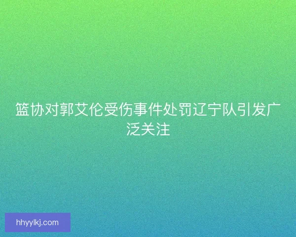 篮协对郭艾伦受伤事件处罚辽宁队引发广泛关注